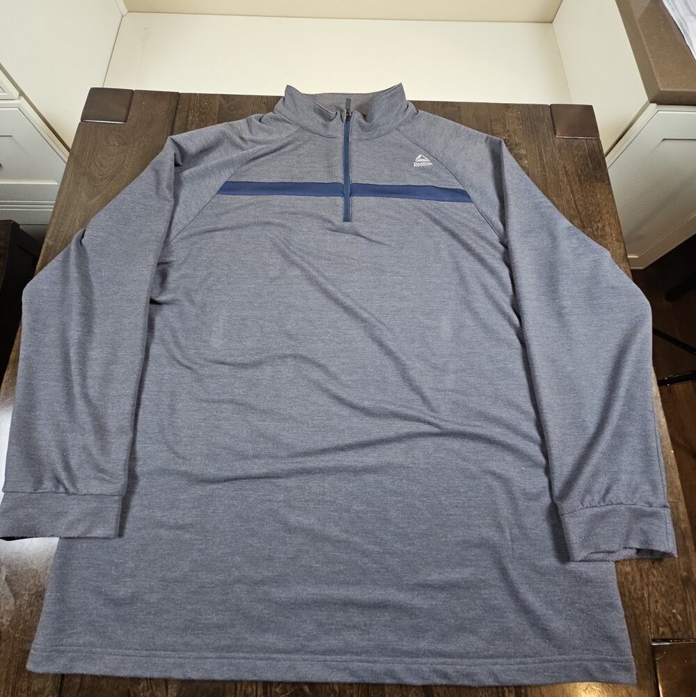 Mens 3XL Quarter Zip Pullover Athletic Performance Top Gray by Reebok